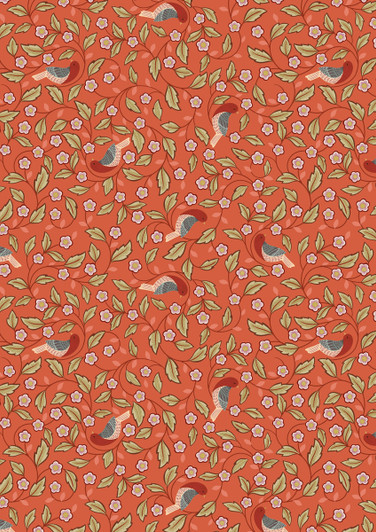 Lewis & Irene - Isabella - Bird on Branch, Terracotta