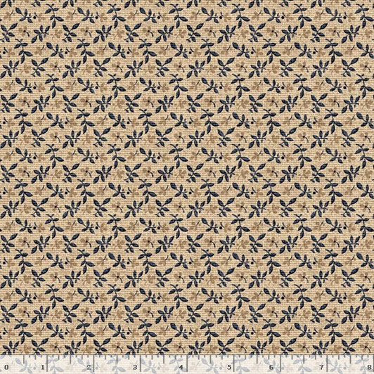 Marcus Fabrics - Indigo Neutrals - Tossed Leaves, Tan