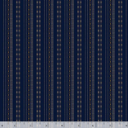Marcus Fabrics - Indigo Neutrals - Stripe, Navy