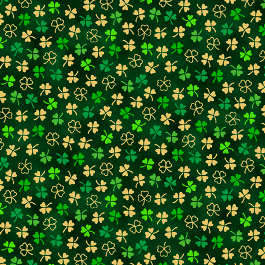 Quilting Treasures - St. Paddy's Cheer - Mini Clovers, Forest