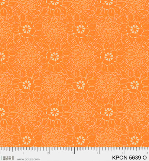 P & B Textiles - Koi Pond - Set Flower Geo, Orange