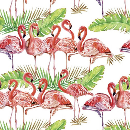 Blank Quilting - Flock Star - Flamingo Flocks, White