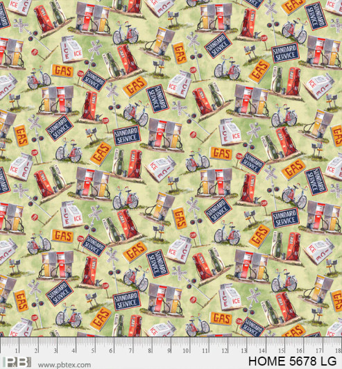 P & B Textiles - Hometown - Signage Toss, Light Green