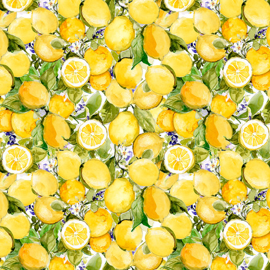 Wilmington Prints - Lavender Lemonade - Packed Lemons, Multi