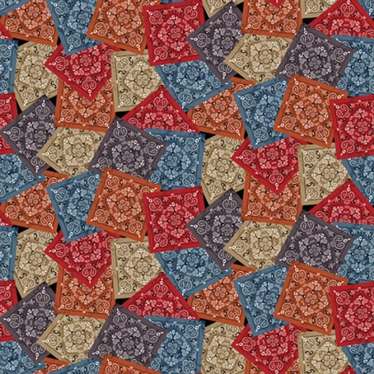 Henry Glass - Western View - Overlapping Bandanas, Multi