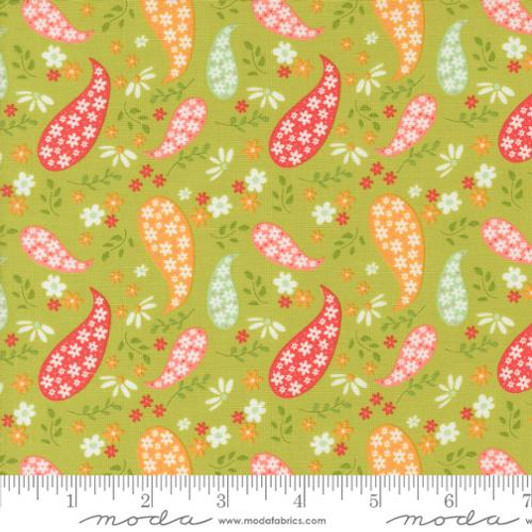 Moda - Raspberry Summer - Paisley, Lime