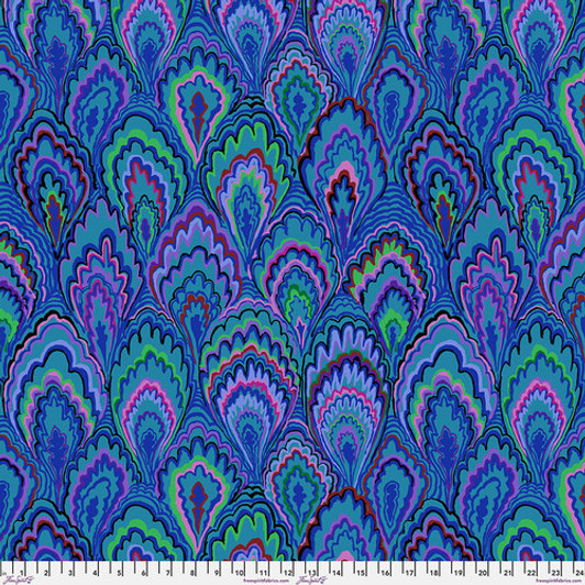 Free Spirit - Kaffe Fassett - Marble Scallops, Blue