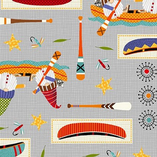 Studio E - Camping Gnomes - Canoes, Gray