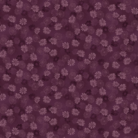 Henry Glass - Flossies Flowers - Pressed Daisies, Aubergine