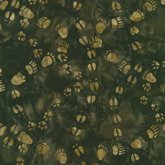 Robert Kaufman - Artisan Batiks: Woodland Wonders - Animal Tracks, Grizzley