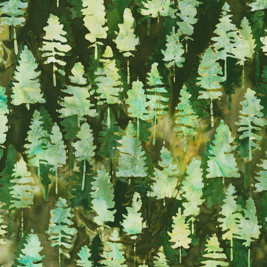 Robert Kaufman - Artisan Batiks: Woodland Wonders - Trees, Green