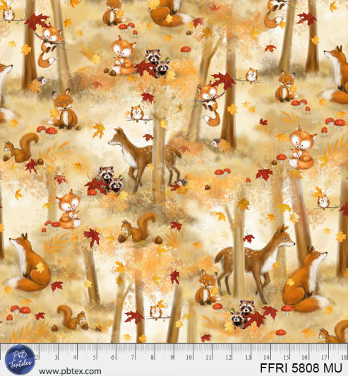 P & B Textiles - Fall Friends - Fall Forest Scenic, Multi