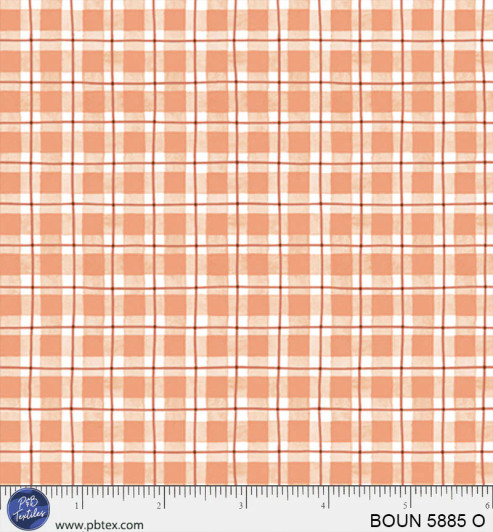 P & B Textiles - Bountiful - Pumpkin Plaid, Orange