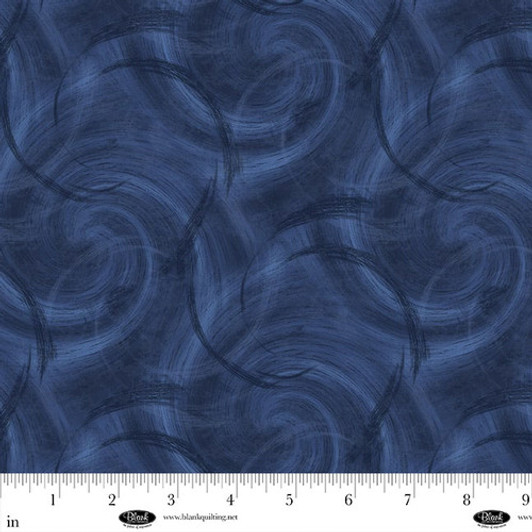Blank Quilting - 108" Spin Flannel - Semi Circle Texture, Navy