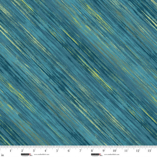 Studio E - Rough Around the Edges - Sketch Stripe, Teal