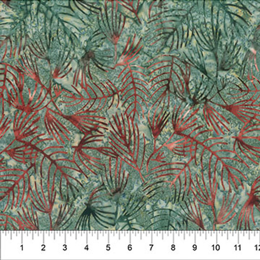 Northcott - Banyan Batiks Changes in Seasons - Branches, Blue Spruce