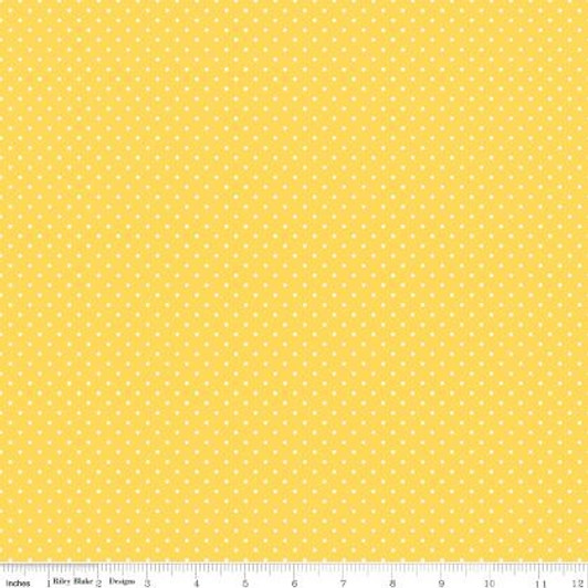 Riley Blake - Basic - Swiss Dot, White on Yellow