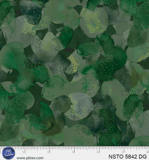 P & B Textiles - Nature Story - Leaf Canopy, Dark Green