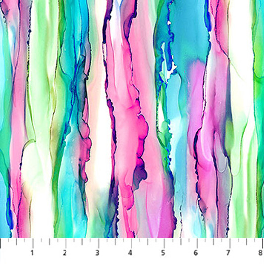 Northcott - Concerto - Rainbow Stripe, White