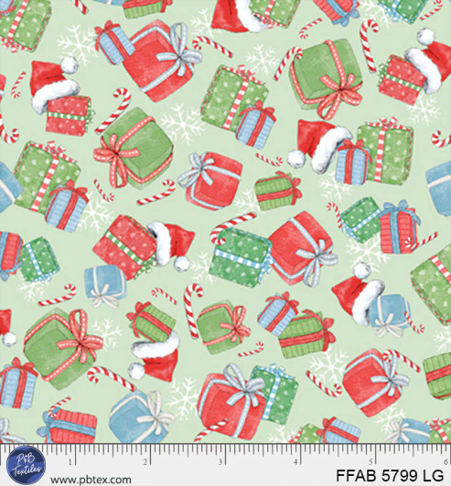 P & B Textiles - Frost & Fable - Gift Toss, Light Green