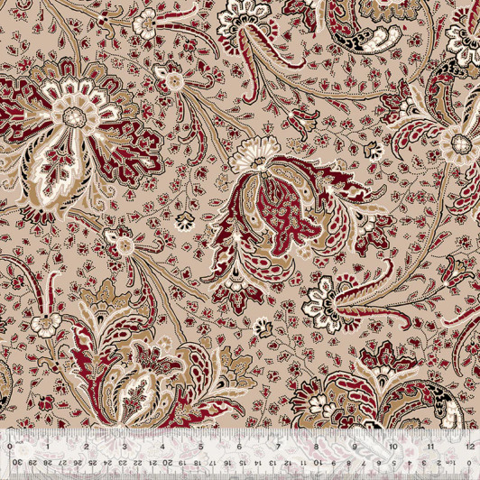 Windham Fabrics - Circa: Turkey Red - Paisley, Tan