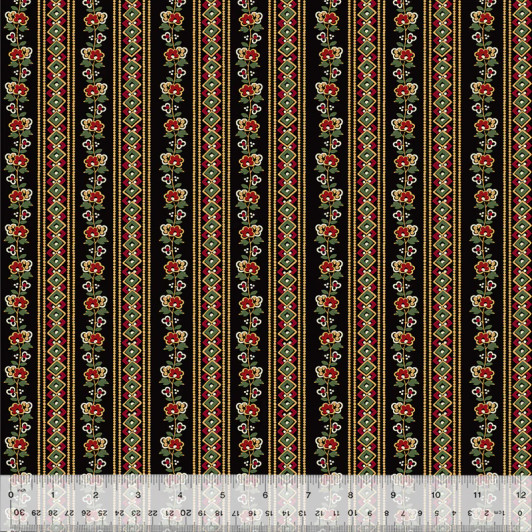 Windham Fabrics - Circa: Turkey Red - Meander, Black