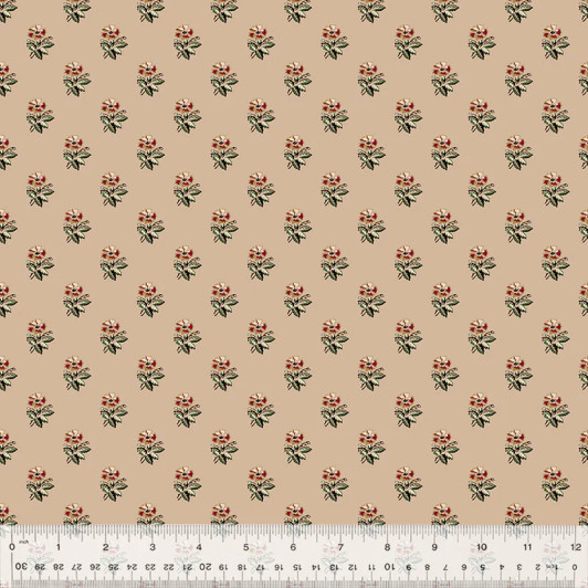 Windham Fabrics - Circa: Turkey Red - Corsage, Tan