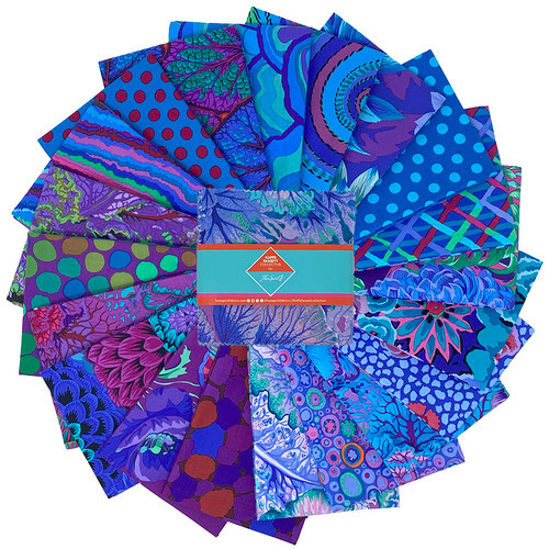 Free Spirit - Kaffe Fassett Collective - Classics Plus - 10" Charm Pack, Royal