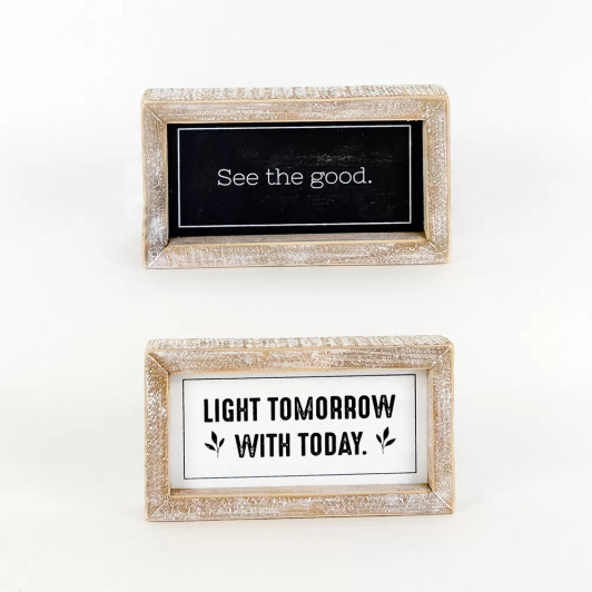 "Good/Today" Wood Sign