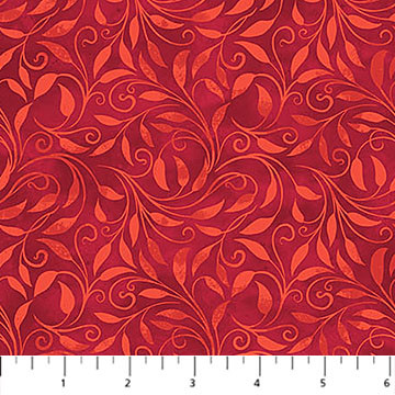 Northcott - Nativity - Leaf Scroll, Red