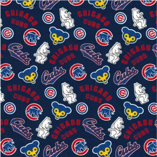 Fabric Traditions - MLB - 44" Chicago Cubs, Navy