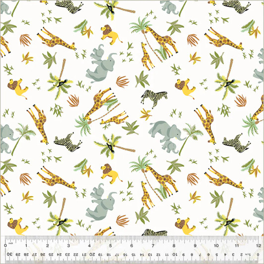 Windham - King of the Jungle Flannel - A Day of Play, IvoryLeaf
