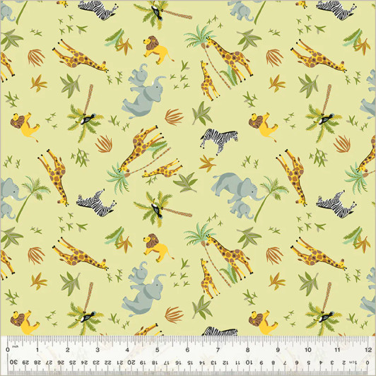 Windham - King of the Jungle Flannel - A Day of Play, Olive