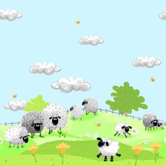 Susybee - Lewe the Ewe - Border, Light Blue