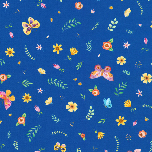 Robert Kaufman - Flutter - Butterflies & Floral, Bright