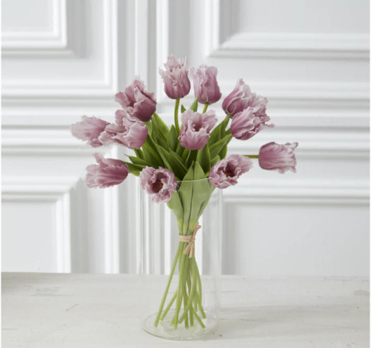 13" Parrot Tulip Bundle, Real Touch - Purple