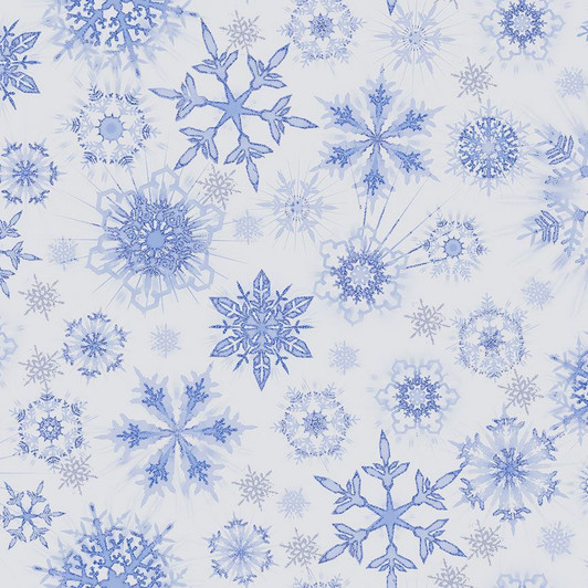Timeless Treasures - Ice - Frost Snowflakes, Ice