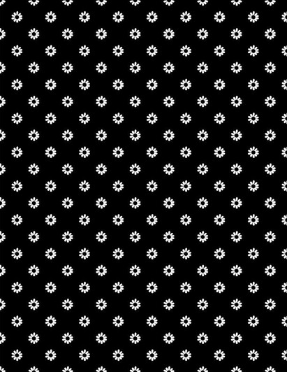 Wilmington Prints - Shadow Blooms - Daisy Dot, White on Black