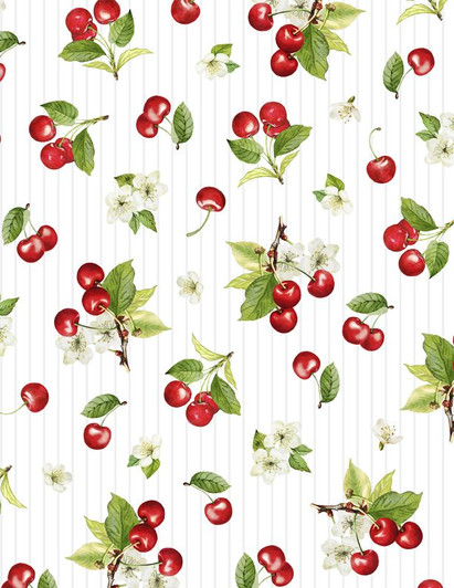 Wilmington Prints - Sweet Cherry - Cherry Toss, White