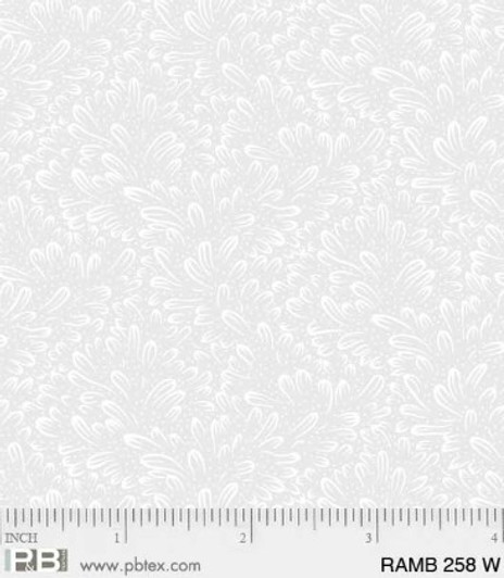 P & B Textiles - Ramblings - Meadow, White on White