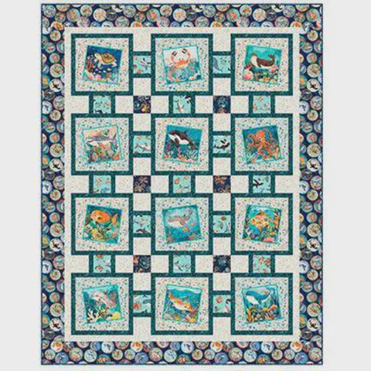 Quilting Treasures Pattern - Deep Blue Sea - Featuring Deep Sea Dazzle Collection