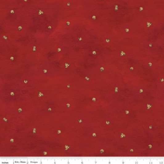 Riley Blake - Covered Bridges in Fall - Acorn Ditsy, Red
