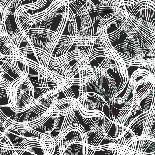 Robert Kaufman - Inkwell - Geometric Maze, Black