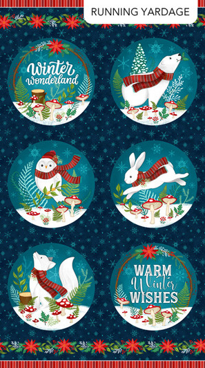 Northcott - Woodland Wishes - Blocks (Running Yardage), Navy