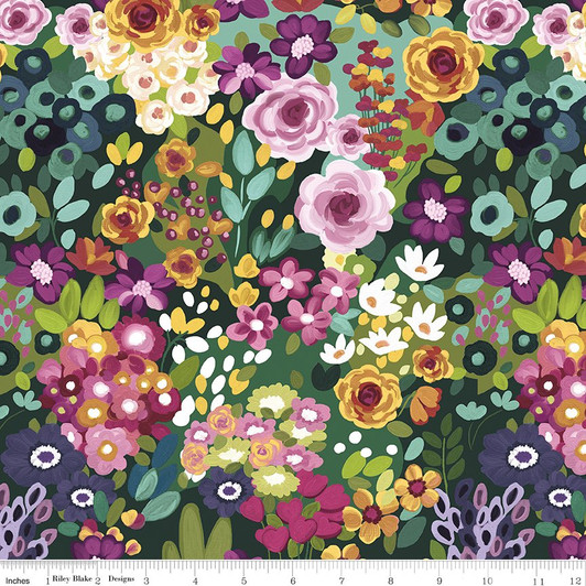 Riley Blake - Morning Meadow - Main Print, Green