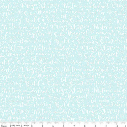 Riley Blake - Winter Magic - Winter Words, Aqua