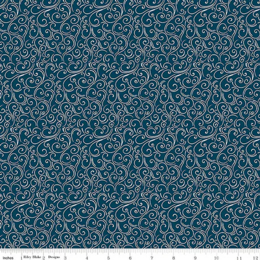 Riley Blake - Winter Magic - Swirls, Navy