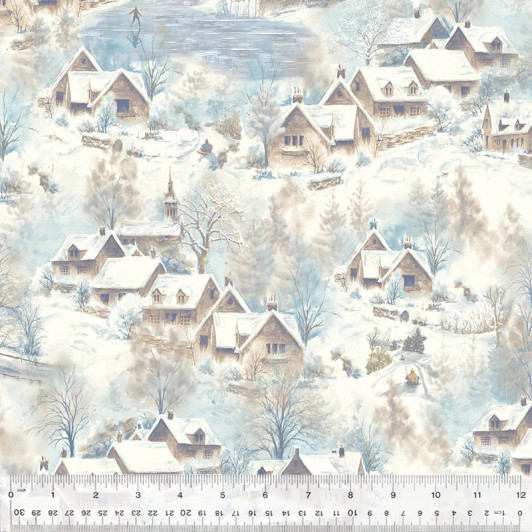 Windham Fabrics - Winter Whisper - Into The Village, Snow