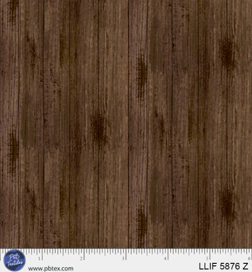 P & B Textiles - Lodge Life - Wooden Plank Stripe, Brown