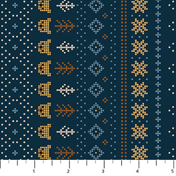 Figo Fabrics - Cozy Cubs - Bear Stripe, Navy